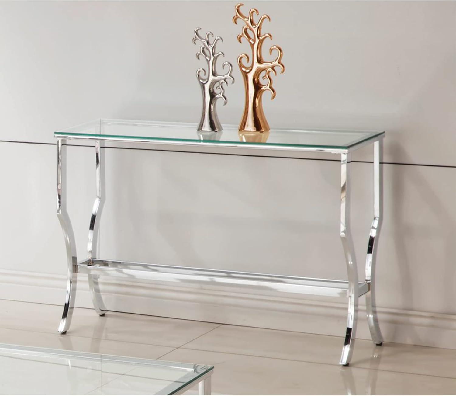 Saide 43.5'' Glass Top Console Table