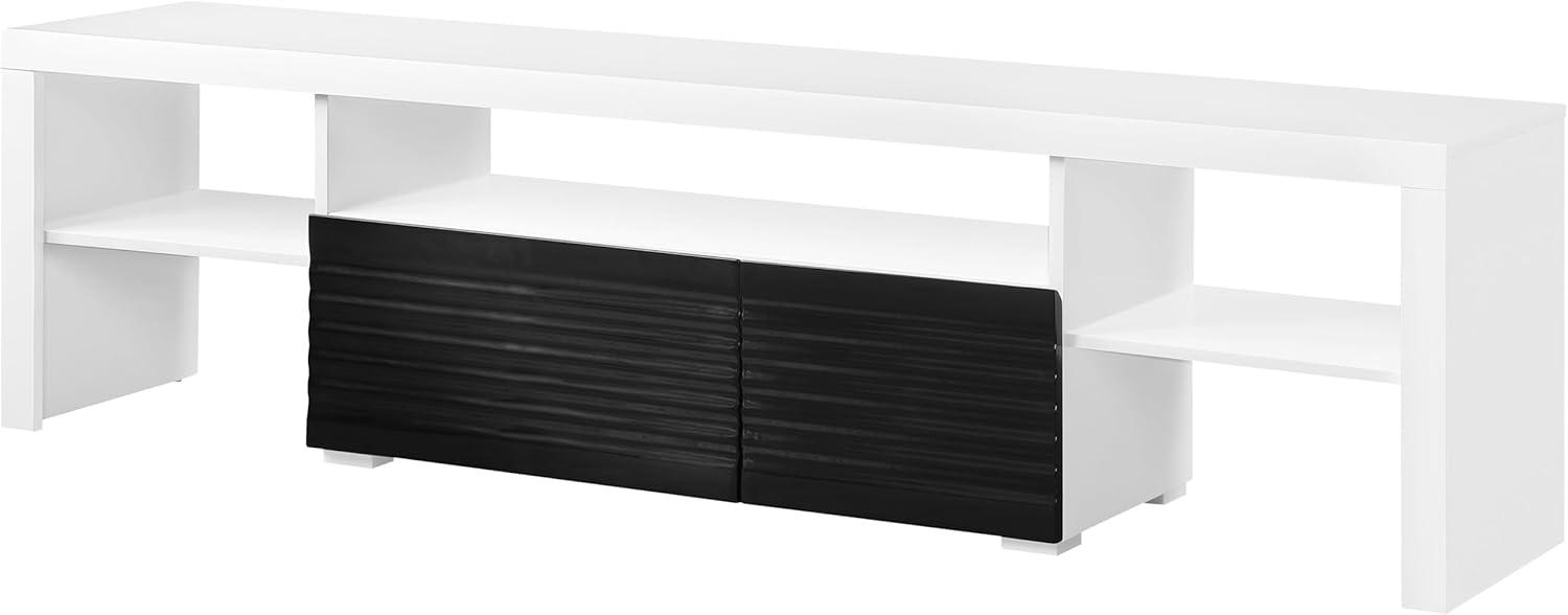 Buck 75" TV Entertainment Centers White and Black High Gloss - Acme Furniture