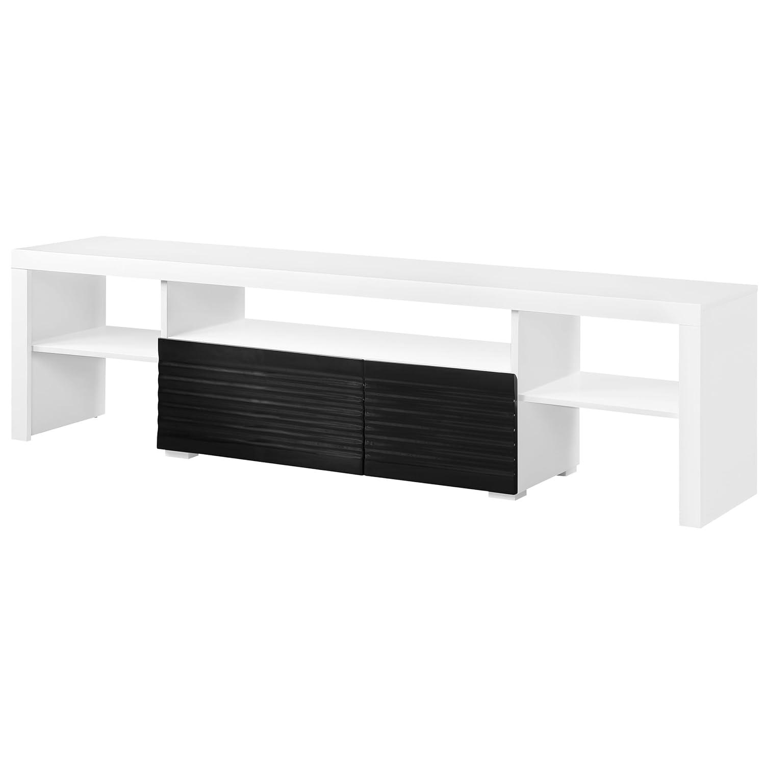 Buck 75" TV Entertainment Centers White and Black High Gloss - Acme Furniture