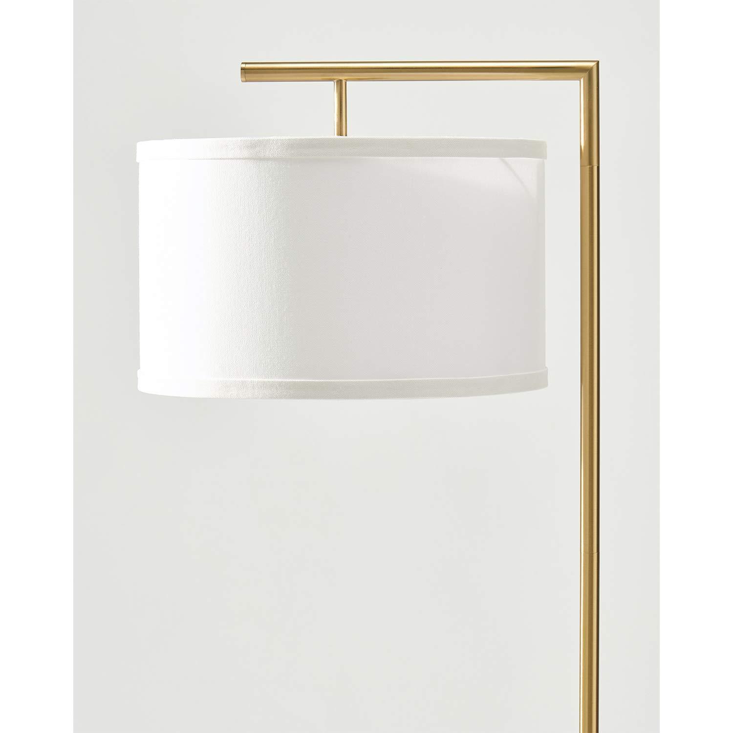 Montage Modern 60 in. Mid-Century Modern LED Floor Lamp with Fabric Drum Shade