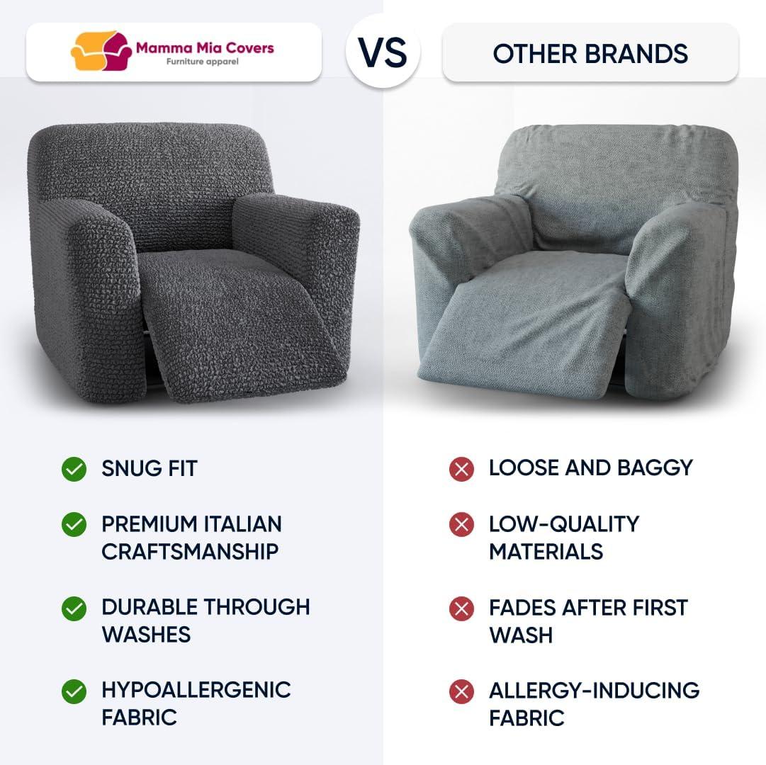 Stretchy Slipcover for Recliner Armchair - Easy to Clean & Durable - Microfibra Collection