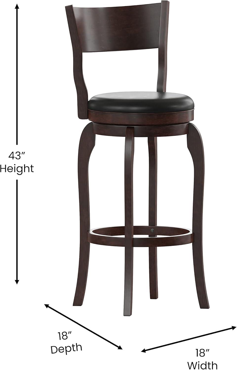 Enola Classic Wooden Dining Stool With Bowed Frame And Upholstered Seat