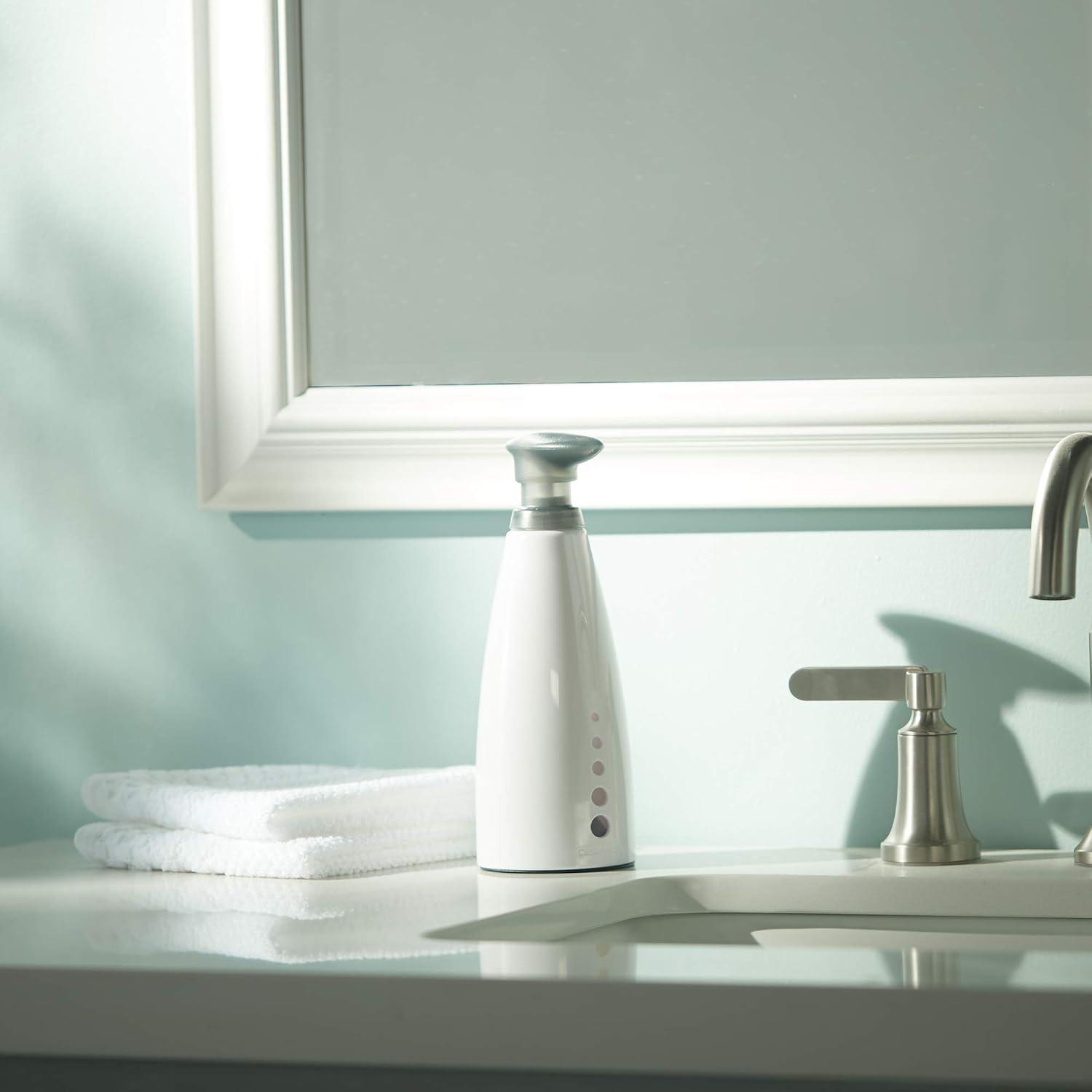 Casabella Sink Sider Multipurpose 14-oz. Soap Pump Bottle with Soap Filling Funnel, Gray/White