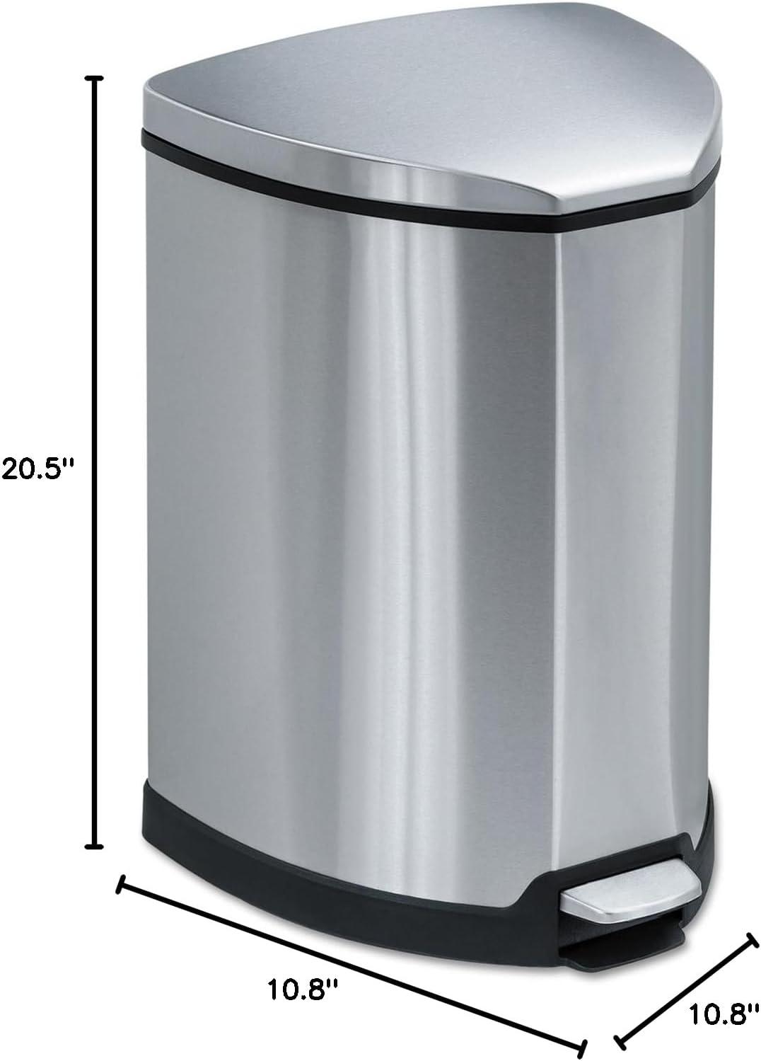 Fingerprint Resistant Stainless Steel Pedal Trash Can, 4-Gallon, Silver