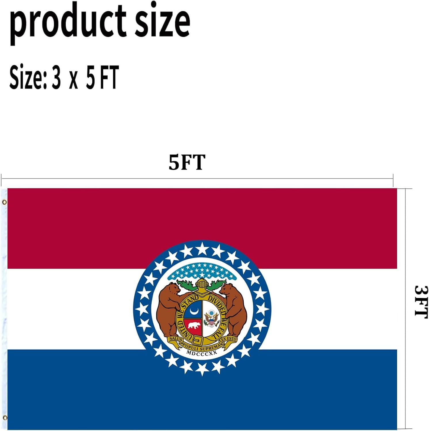 Missouri State Flag 3x5 Double Sided Polyester with Brass Grommets