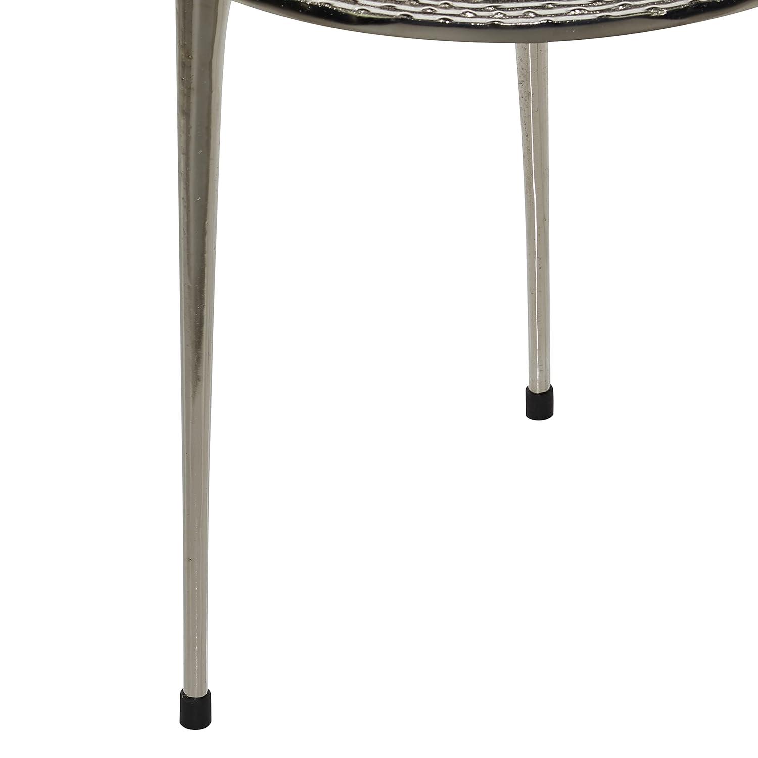 DecMode 22" x 19" Silver Aluminum Contemporary Accent Table