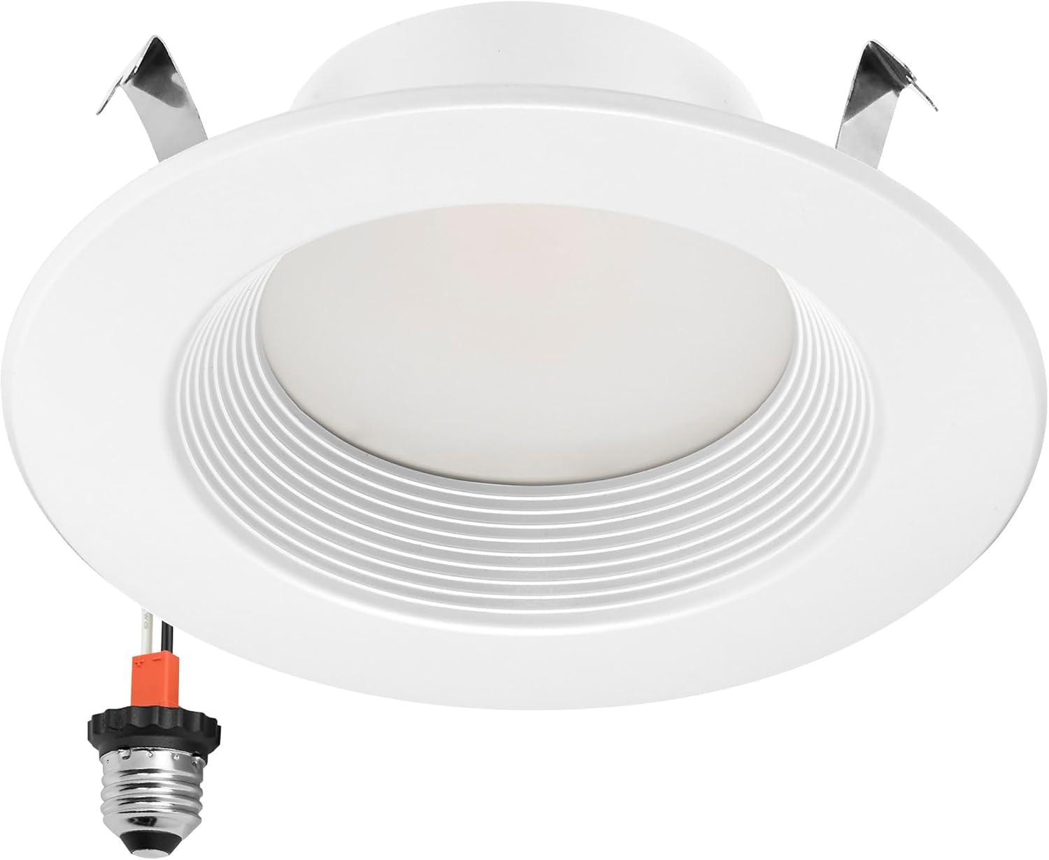 Maxxima 4" 5 CCT Retrofit Recessed LED Downlight - E-26 Quick Connect, Color Selectable 2700K-5000K (2700K/3000K/3500K/4000K/5000K), Dimmable Retrofit, 750 Lumens, Damp Rated for Kitchens - 12 Pack