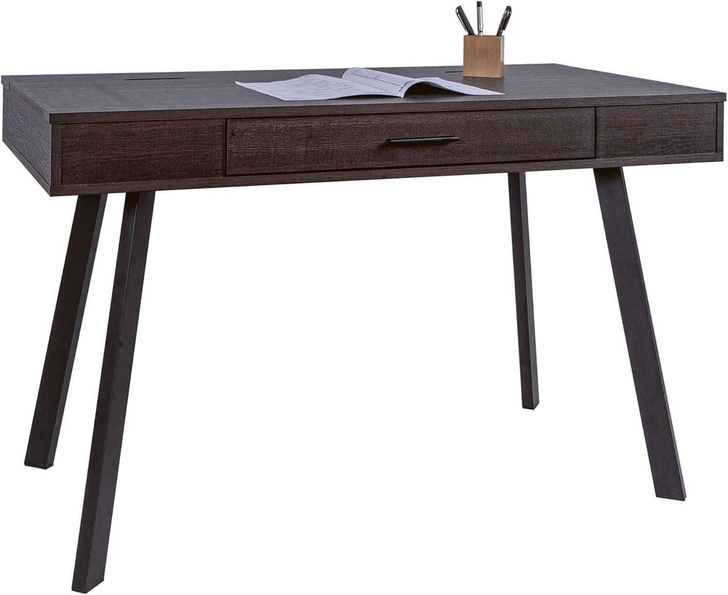 Lancott 48" Dark Brown Modern Computer Desk with Drawer