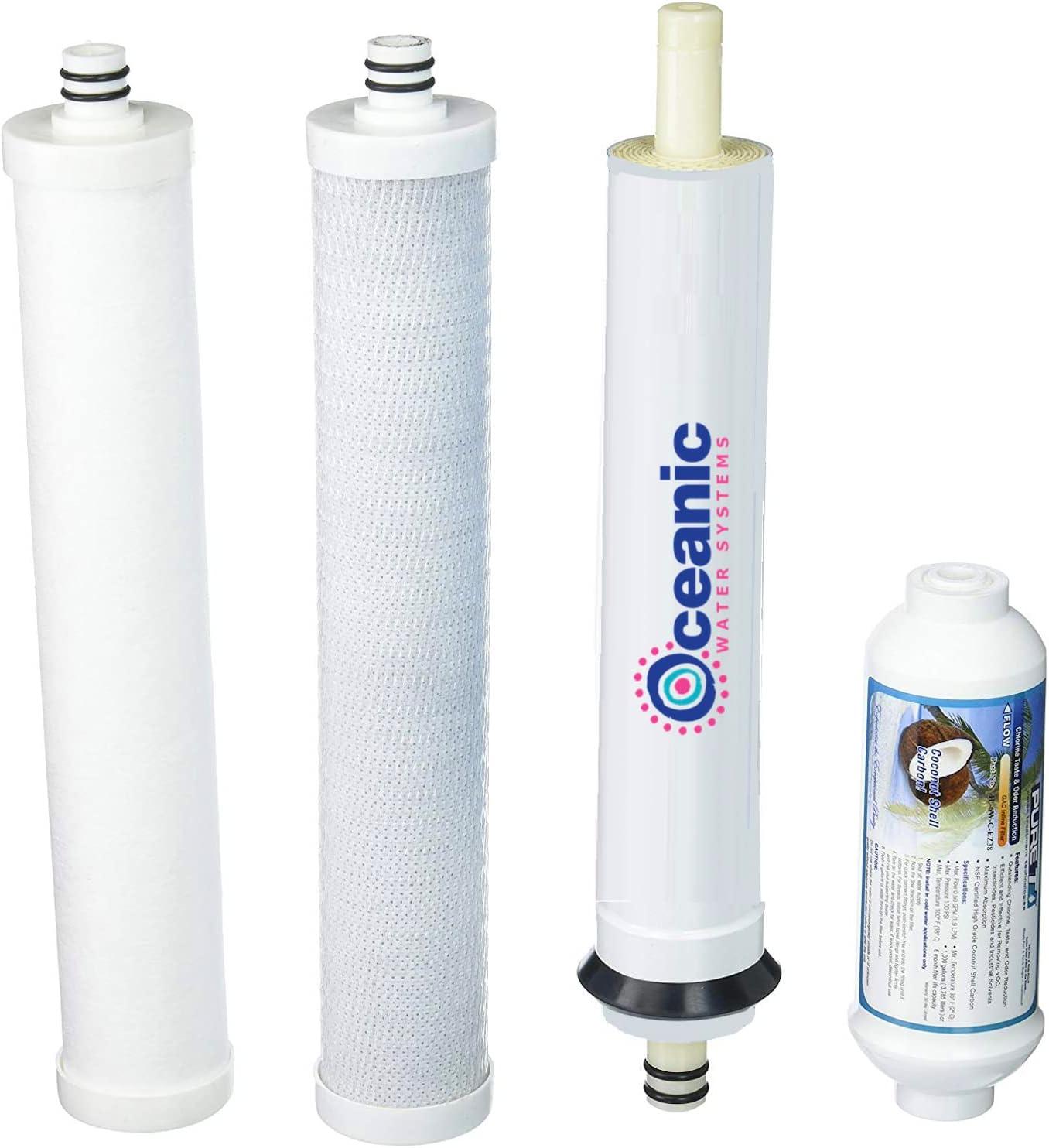 Culligan -30 Reverse Osmosis System Water Filter Replacement Set With Membrane AquaCleer AC30 - Set of 4 | Sold by Exlonjet