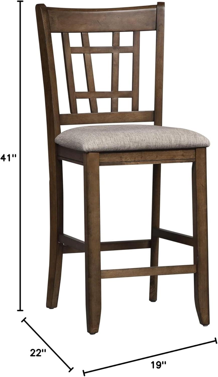 Santa Rosa Medium Brown 24 Inch Lattice Back Counter Chair-Set of 2