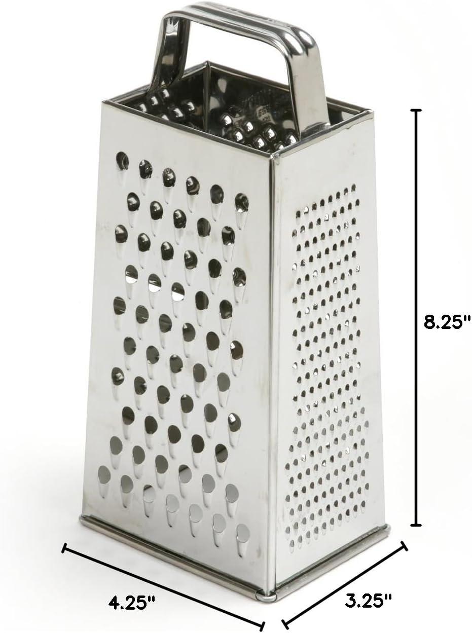 Stainless Steel 4-Sided Box Grater with Handle