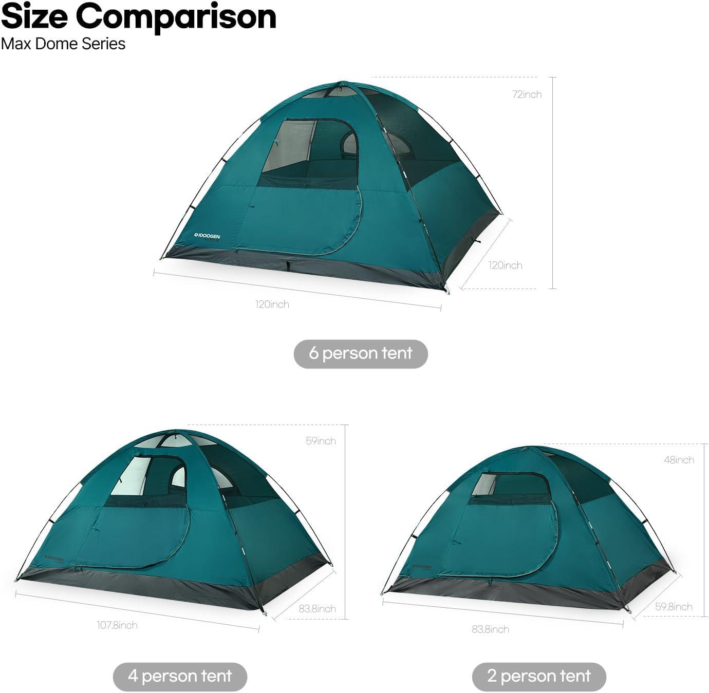 3-Person Blue Dome Waterproof Camping Tent