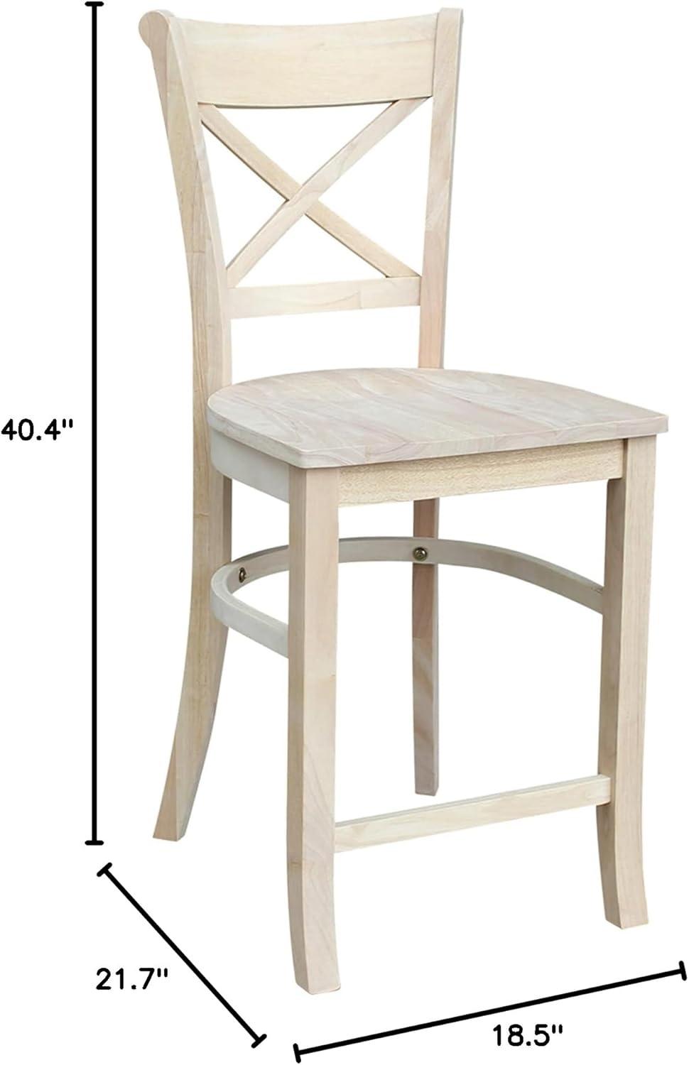 24&#34; Charlotte Counter Height Barstool Unfinished - International Concepts