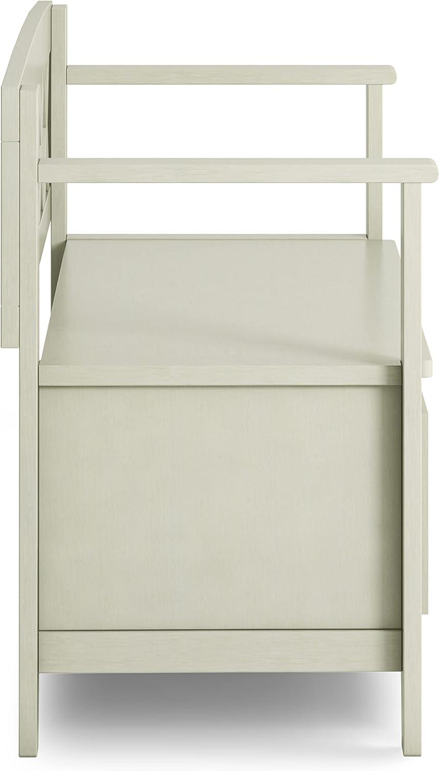 Simpli Home Amherst 48"W Solid Wood Entryway Storage Bench with Lift-Top Lid and Dual Compartments