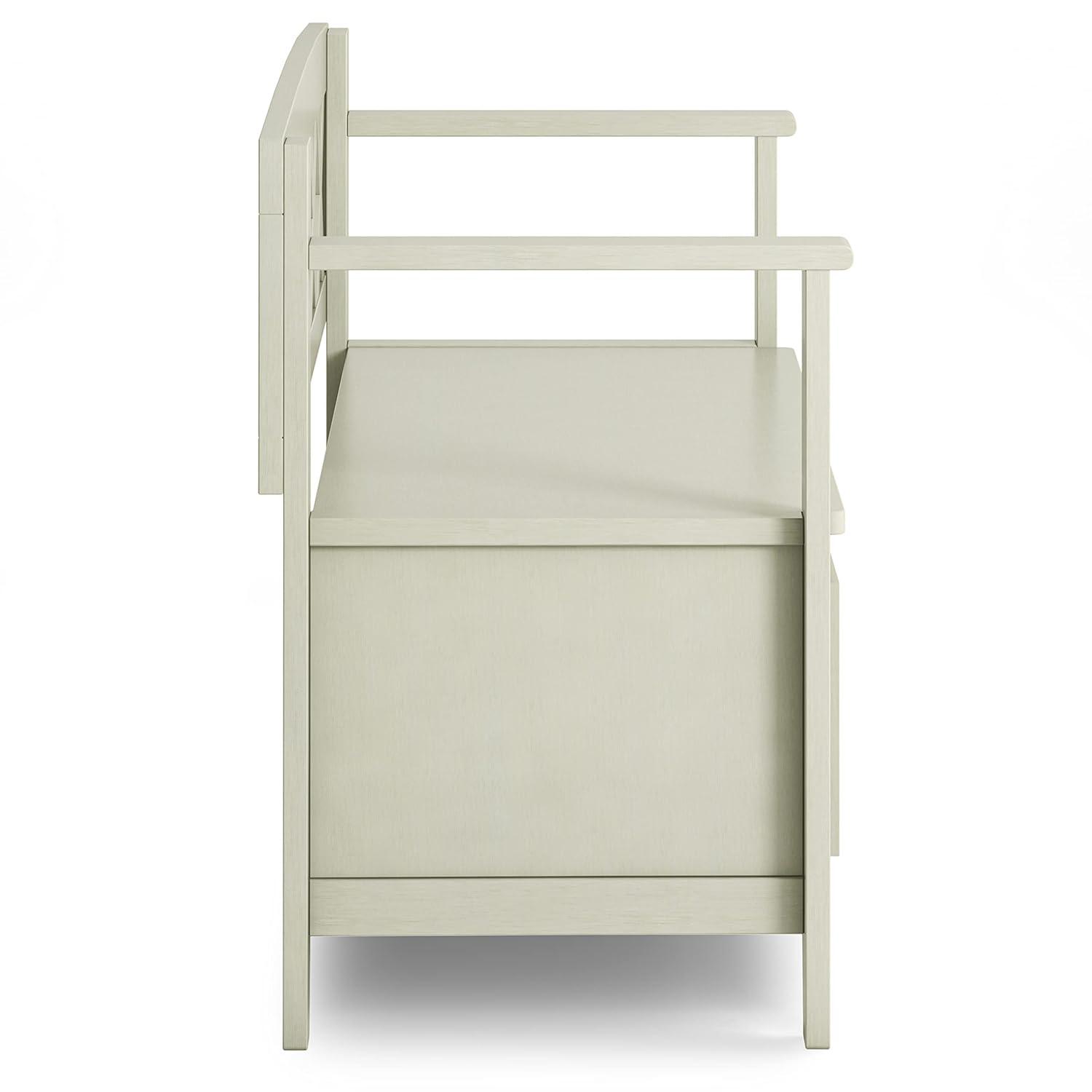 Simpli Home Amherst 48"W Solid Wood Entryway Storage Bench with Lift-Top Lid and Dual Compartments