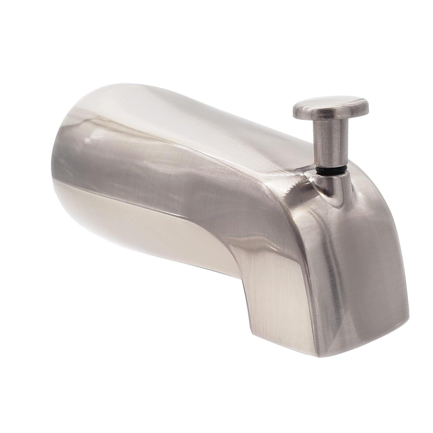 Westbrass 5-1/4" Reach Wall Mount Tub Spout with Front Diverter E531D-1F-12