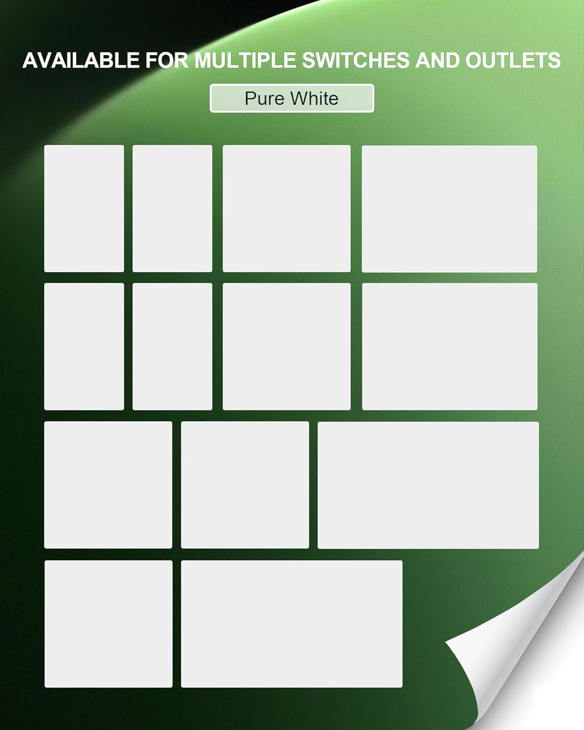 Modern Decorative Wall Plate Switch Plate Outlet Cover, Vintage Retro Wood Grain Design(Single Toggle-4 Pack, White)