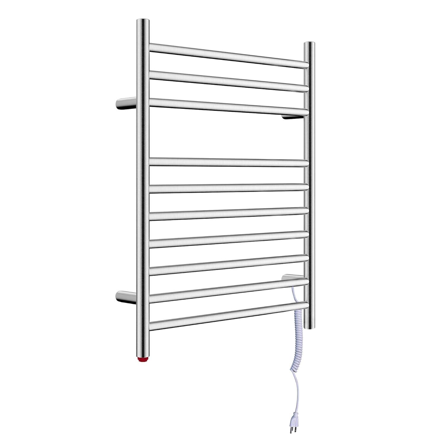 HEATGENE Towel Warmer, Heated Towel Warmer Rack, Wall-Mounted Hardwired/Plug-in Electric Towel Warmers for Bathroom, Hot Towel Rails - Matte Black