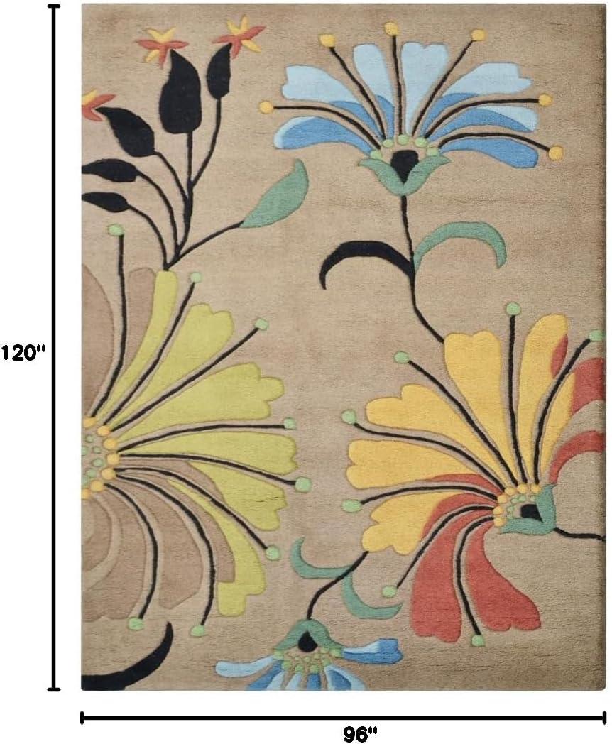 Rugsotic Carpets Hand Tufted Wool Eco-Friendly Area Rugs - 8'x10', Rectangle, Camel, Modern Contemporary Design, High Pile Handmade Anti Skid Rugs for Living Room, Bed Room (K00219)