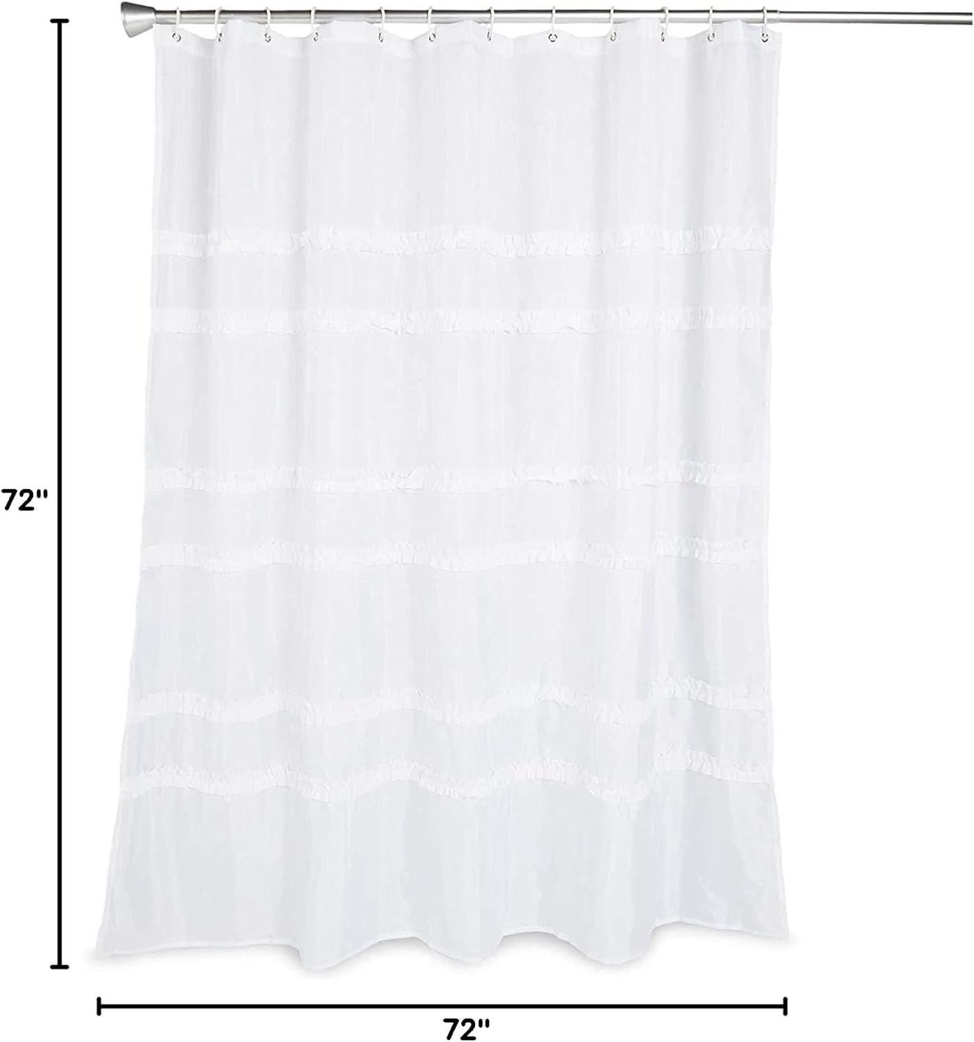 Farmhouse Shower Curtain Set with 12 Hooks, Rustic Bathroom Decor (72 x 72 in)