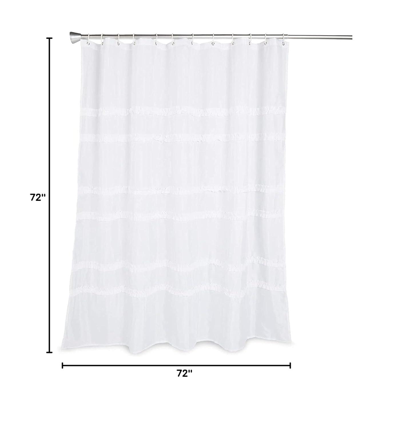 Farmhouse Shower Curtain Set with 12 Hooks, Rustic Bathroom Decor (72 x 72 in)