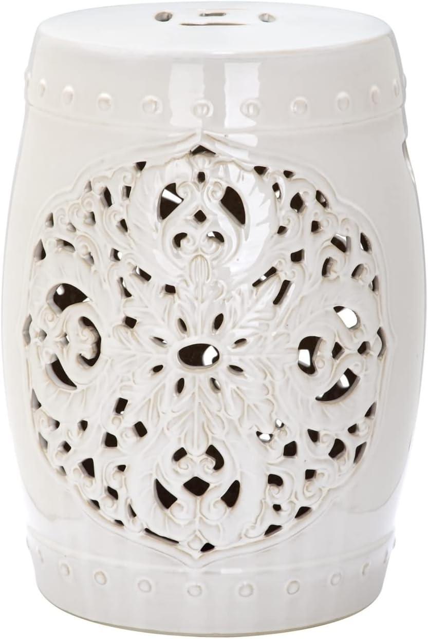 Safavieh Flora Garden Stool-Finish:Cream