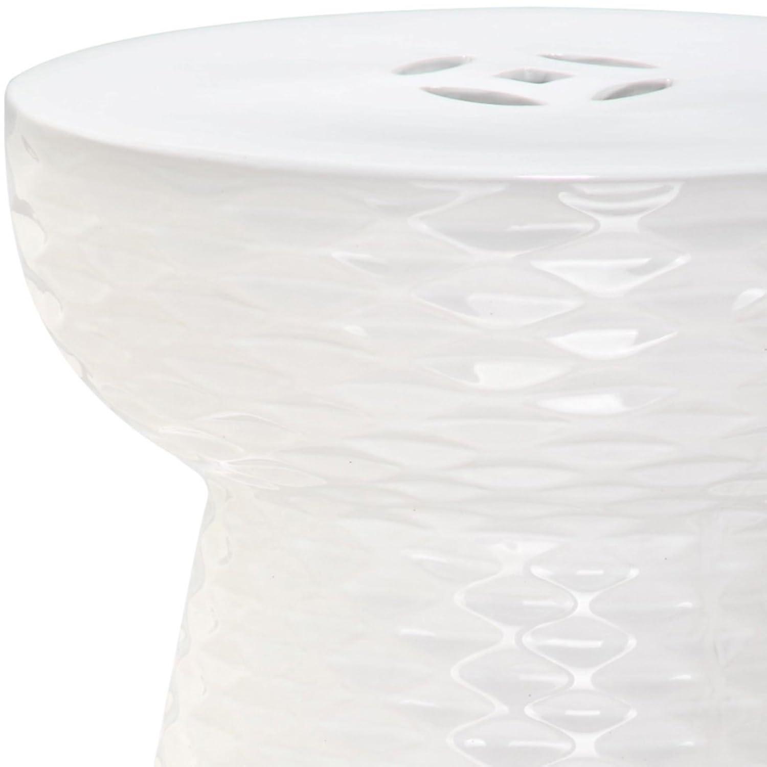 Daphne Garden Stool - Indoor/Outdoor - ACS4523 - White - Safavieh