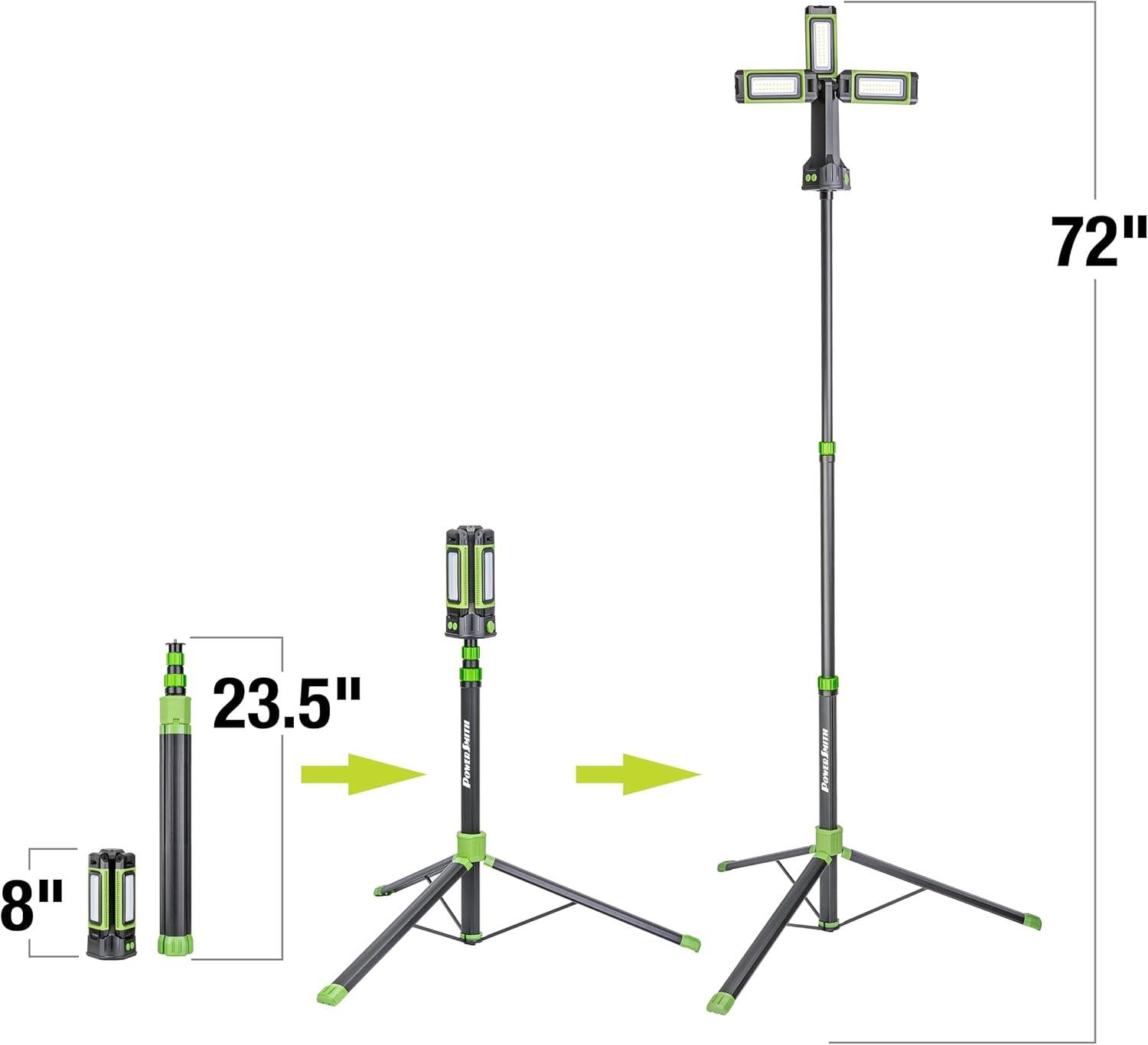 PowerSmith Powersmith 4500 Lumen Rechargeable Led Work Light With Tripod
