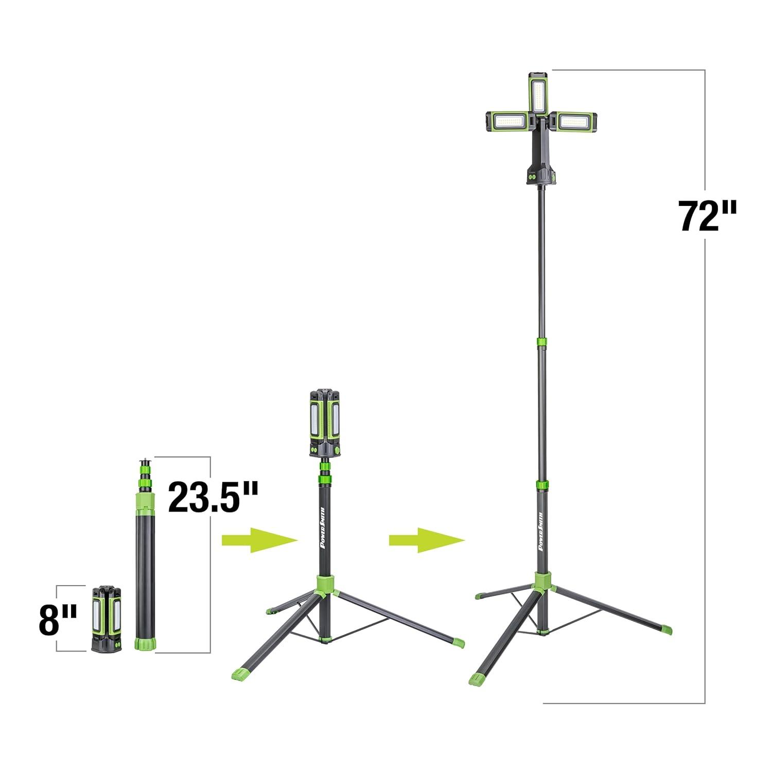 PowerSmith Powersmith 4500 Lumen Rechargeable Led Work Light With Tripod