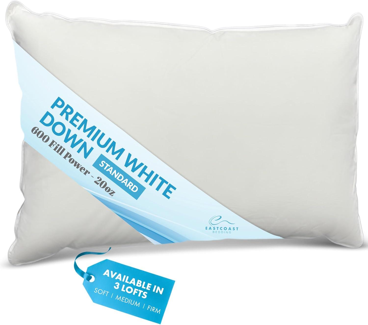 East Coast Bedding Medium Elite Premium Down Dream 600 Fill Power Pillow Pack of 1