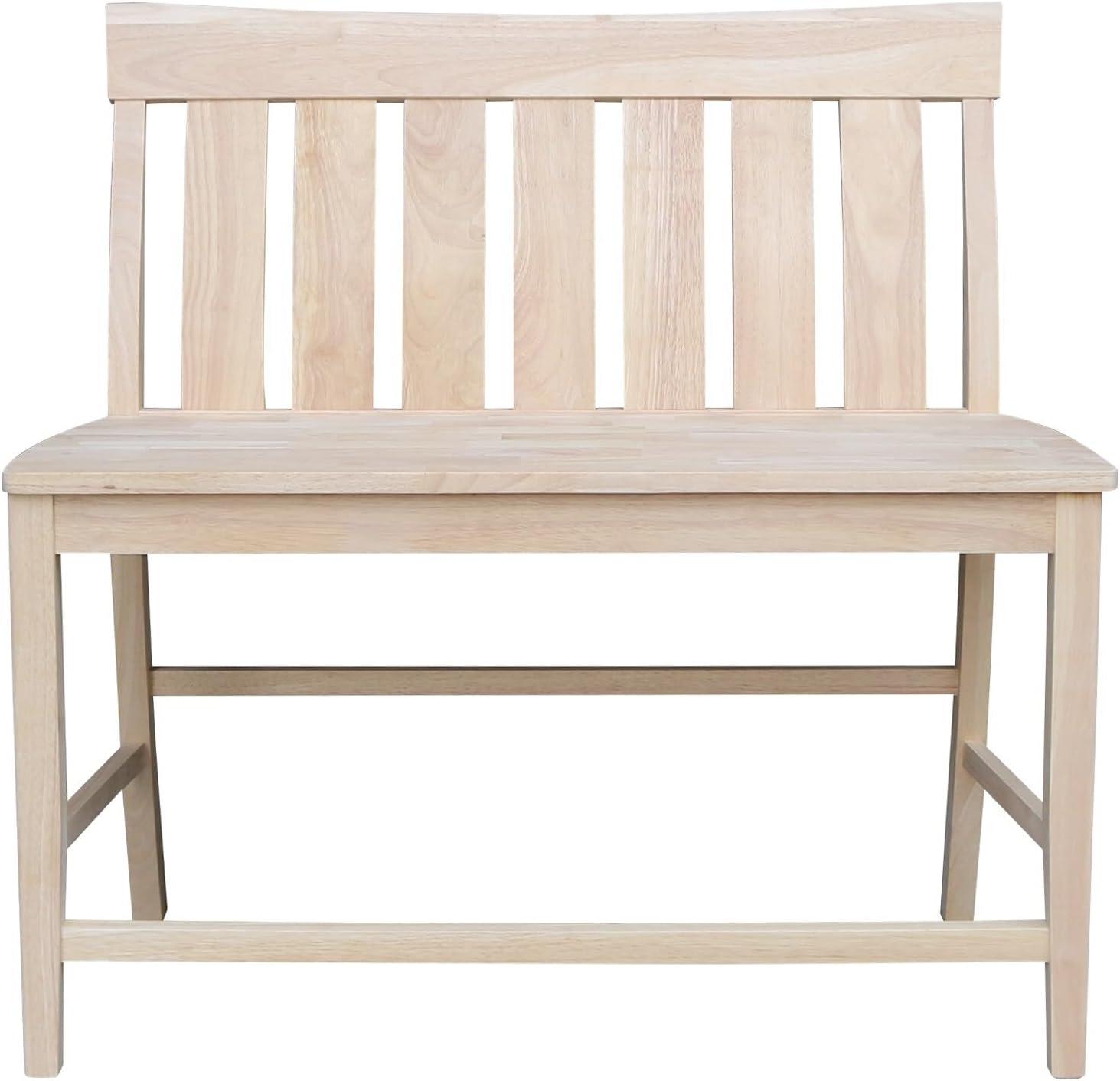 Armless Solid Wood Ava Tall Bench with a Seat Height of 24" in a Natural Color