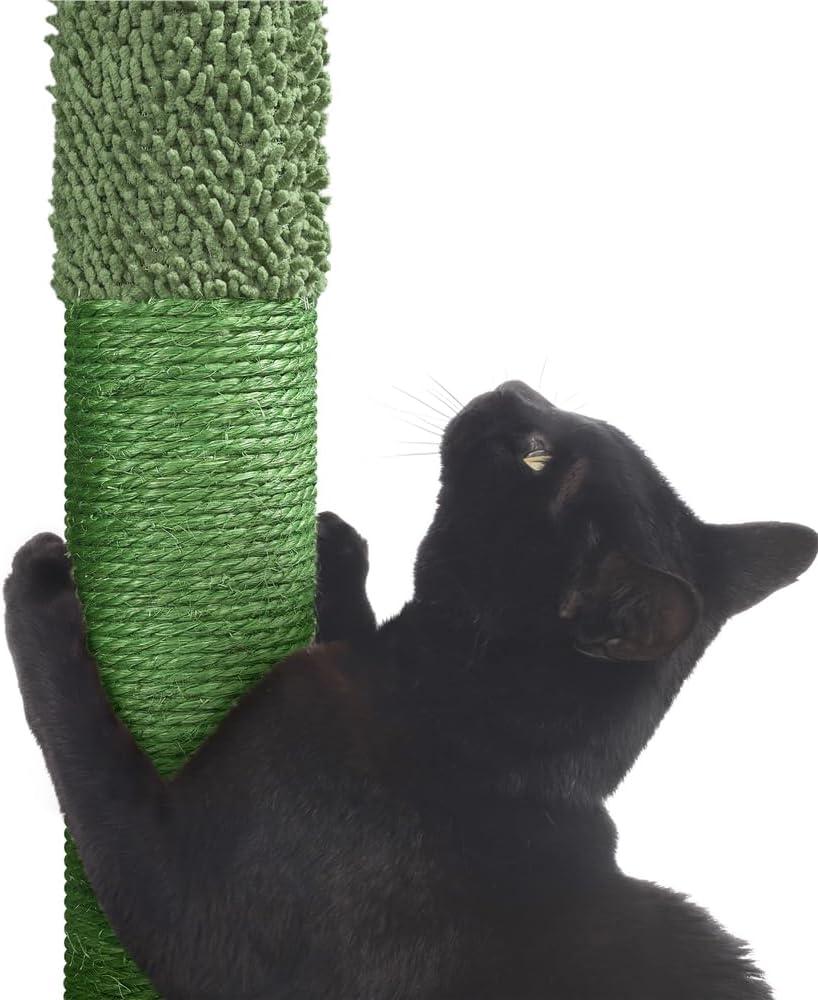 Gaetanina Cactus Cat Tree, 54.5In Cat Tower For Indoor Cats, Multi-Level Cat Condo With Scratching Posts, Ramp, Perch, Platform & Hanging Ball, Cat Furniture Activity Center For Kitten House Play