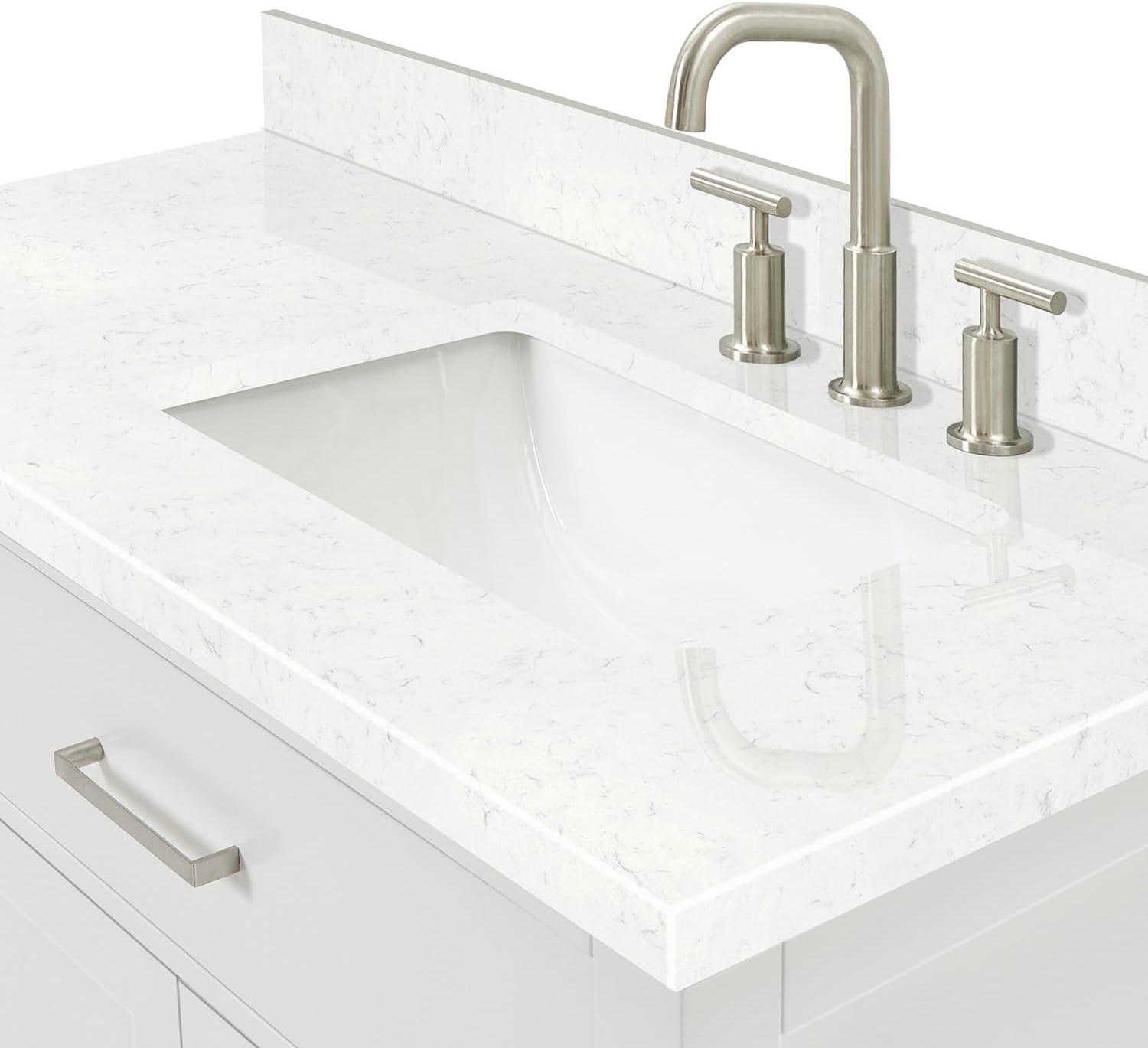 Ariel H036slcqrvo Bristol 36" Free Standing Single Basin Vanity Set - White