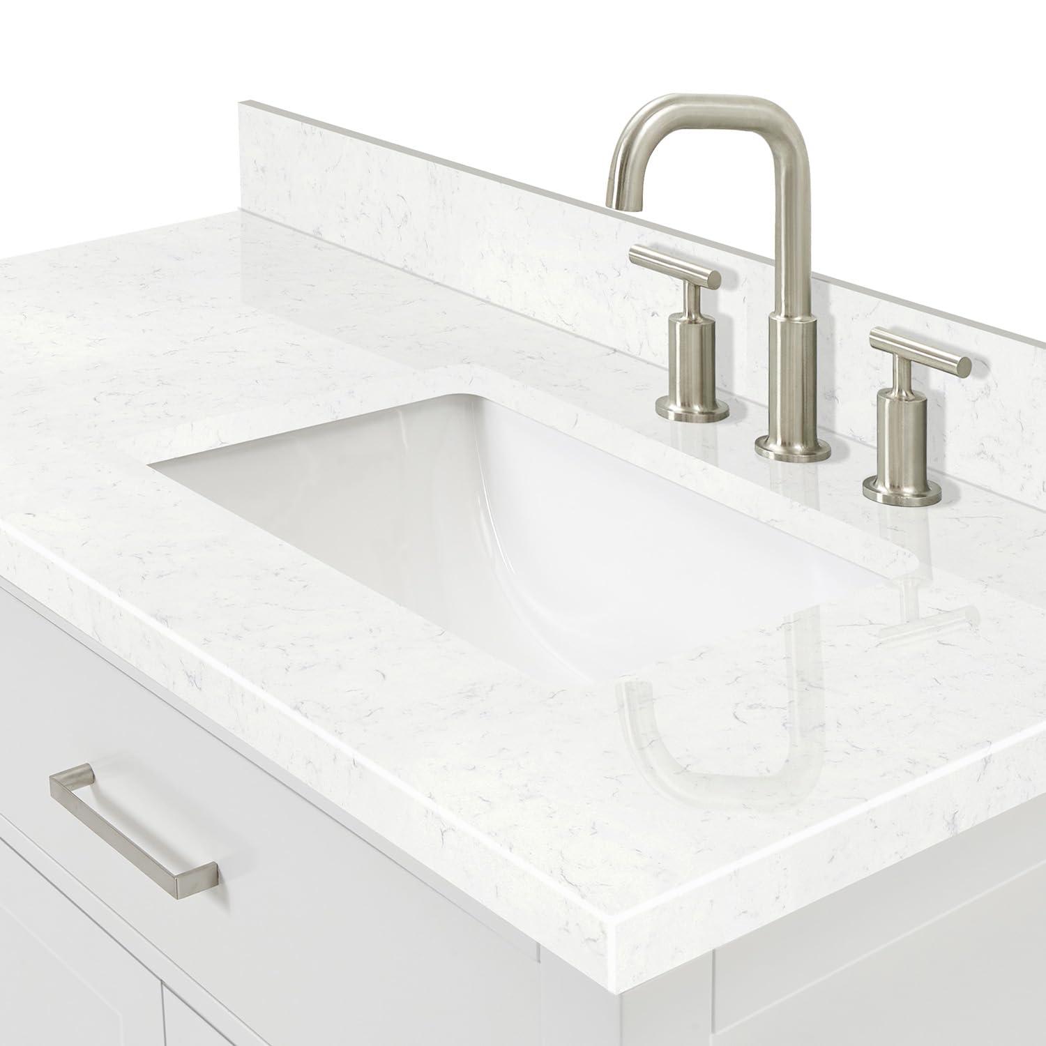 Ariel H036slcqrvo Bristol 36" Free Standing Single Basin Vanity Set - White