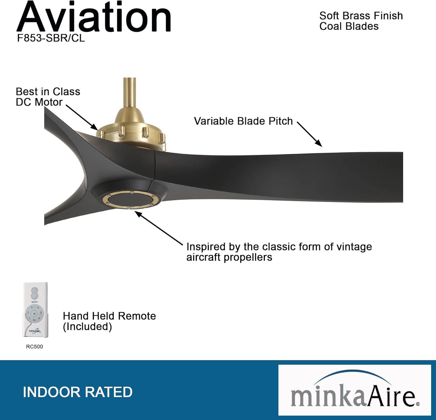 60" Minka Aire Modern Indoor Ceiling Fan with Remote Control Soft Brass Black for Living Room Kitchen Bedroom Family Dining House