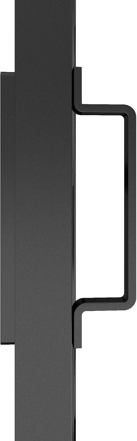 30 in. x 84 in. Frosted Glass Black Steel Frame Barn Door with Sliding Hardware