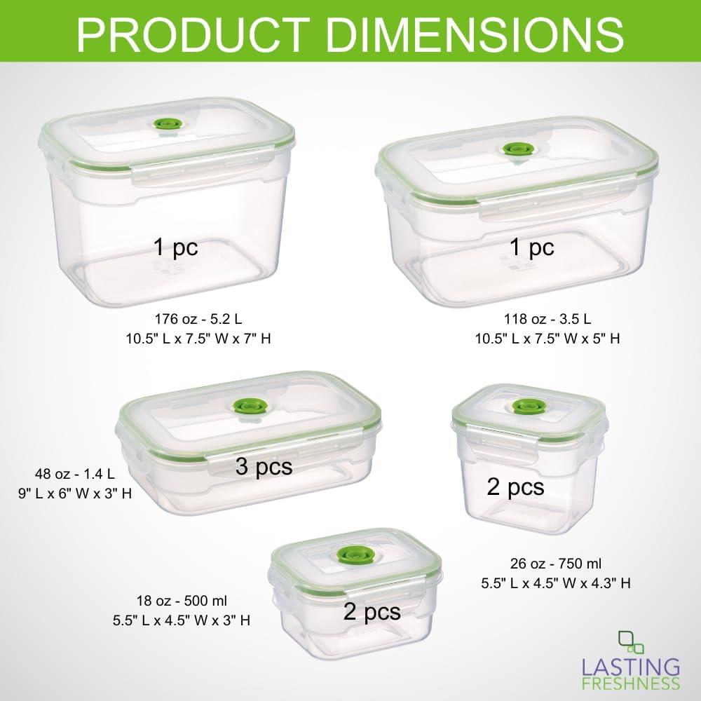 Lasting Freshness Food Storage - Set of 9 Containers and 9 Lids
