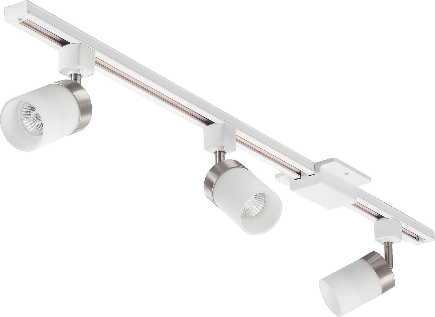 4 ft. Brushed Nickel Linear Track Lighting Kit with Clear Glass Shades