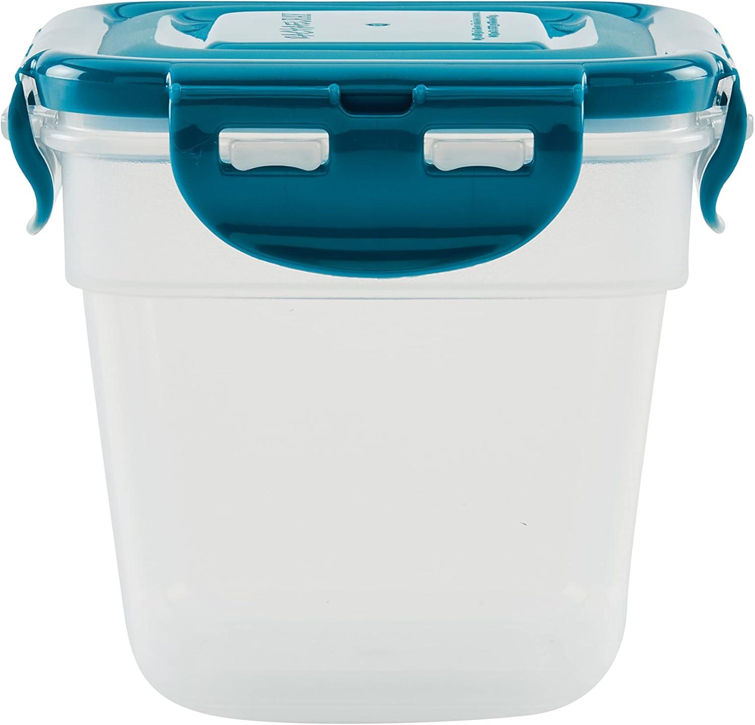 Rachael Ray Leak-Proof Stacking Food Storage Container Set, 20-Piece, Teal Lids