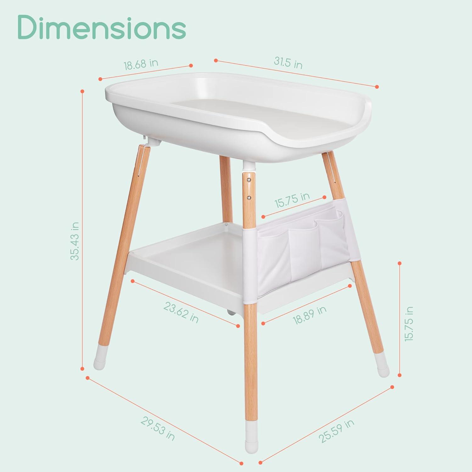 Children of Design Deluxe Diaper Changing Table with Pad & Storage Shelf