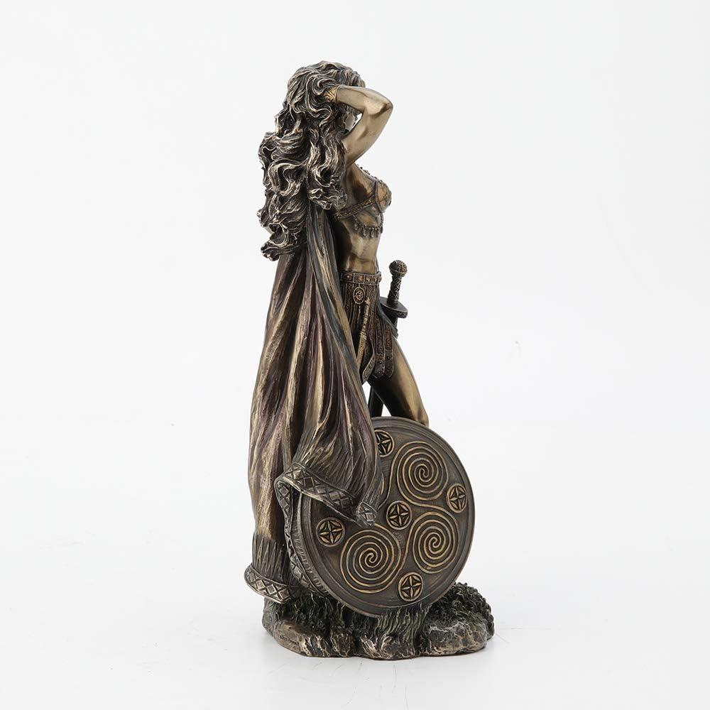 Freya Norse Goddess Antique Bronze Resin Statue with Cat