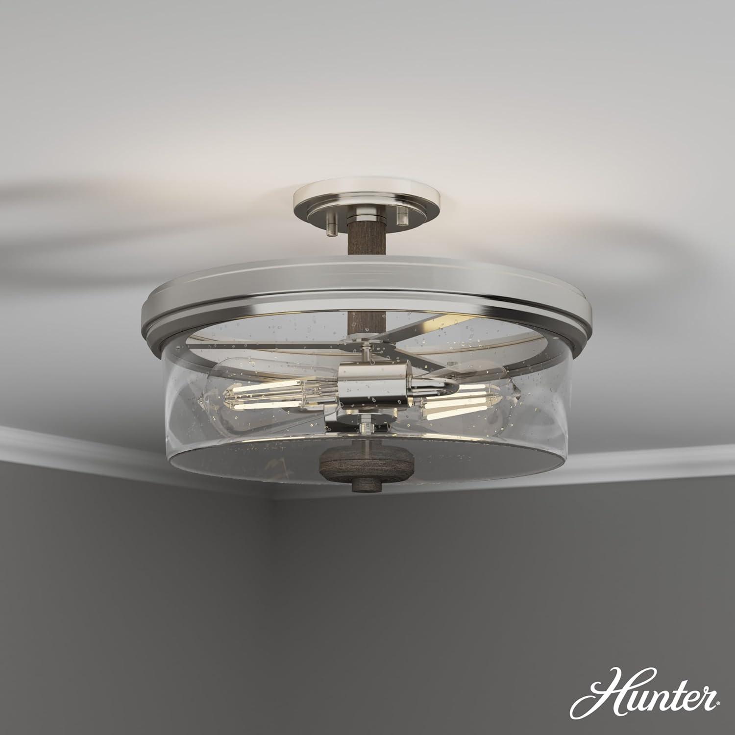 Hunter Fan River Mill 2 Light 15" Semi Flush Mount