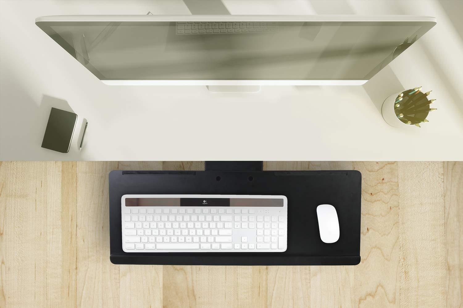 Mount-it Mount-It! Under Desk Keyboard Tray and Mouse Platform with Gel Wrist Pad, 17 inch Space Saving Track