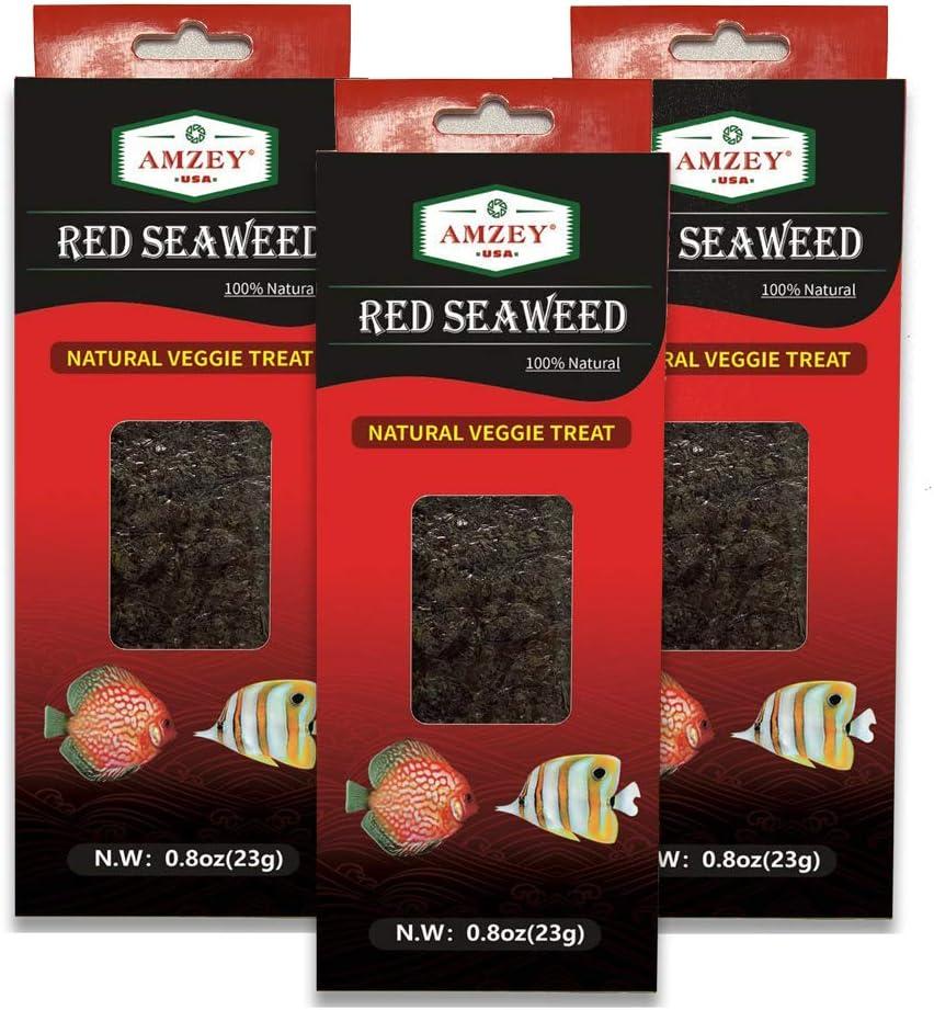 Amzey 3-Pack Red Seaweed Natural Veggie Fish Treat