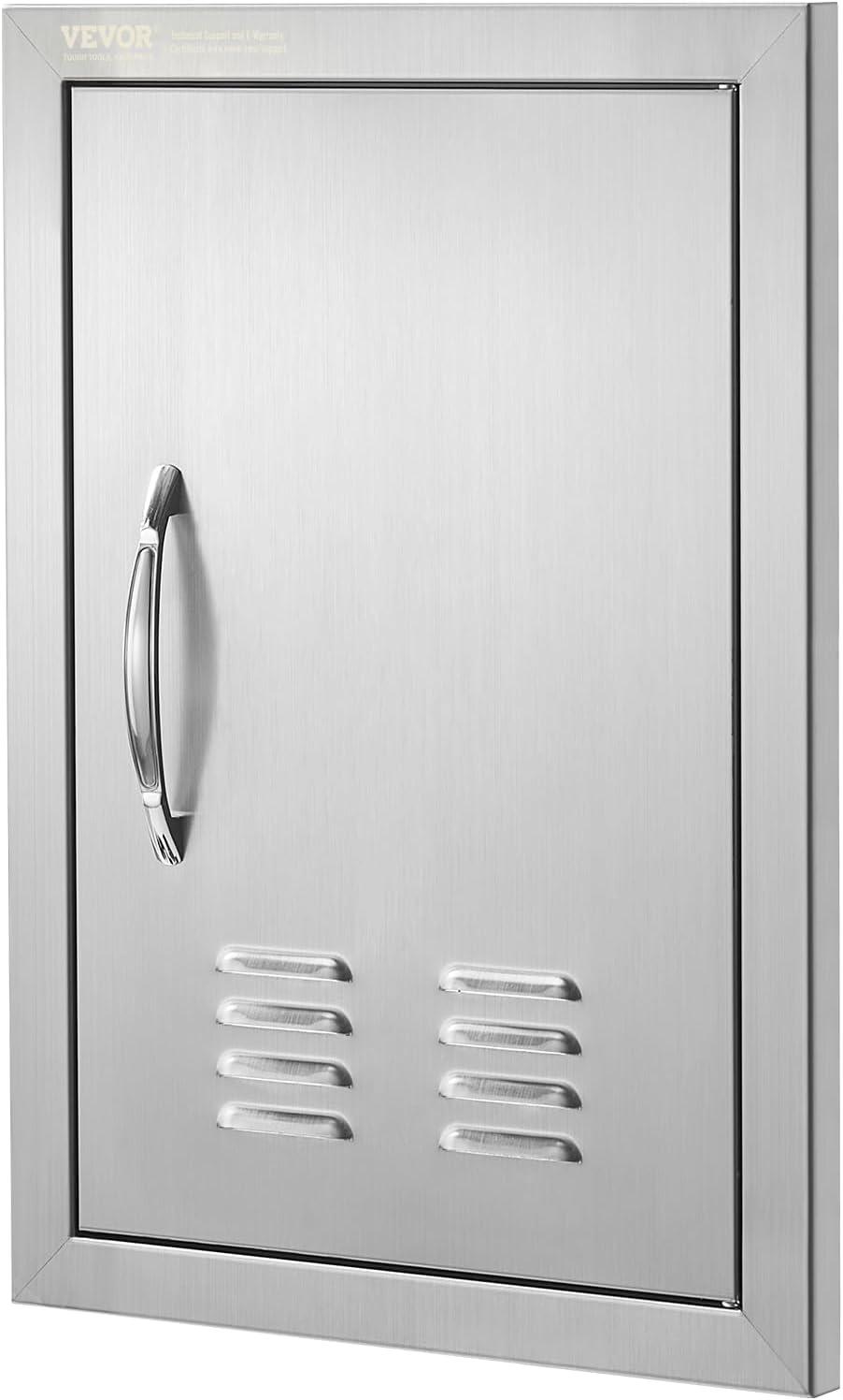24 in. W x 17 in. H Single Outdoor Kitchen Door BBQ Access Door Stainless Steel Flush Mount Door Wall Vertical Door