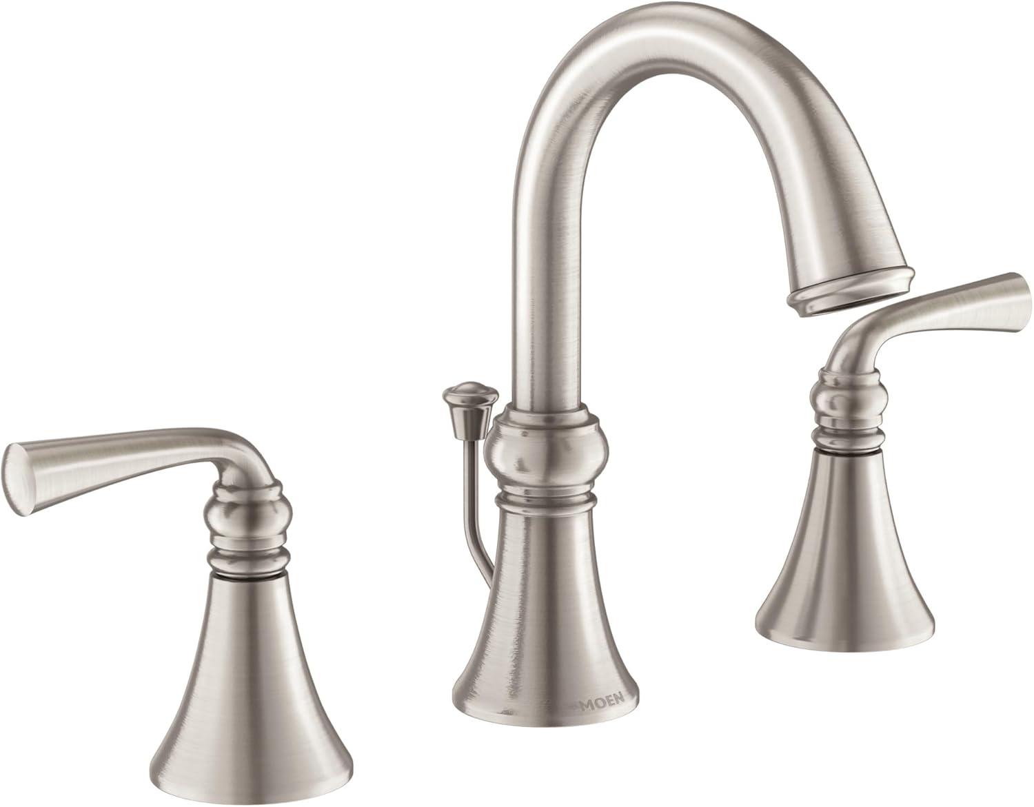 Moen Wetherly High-Arc Widespread Bathroom Faucet with Drain Assembly
