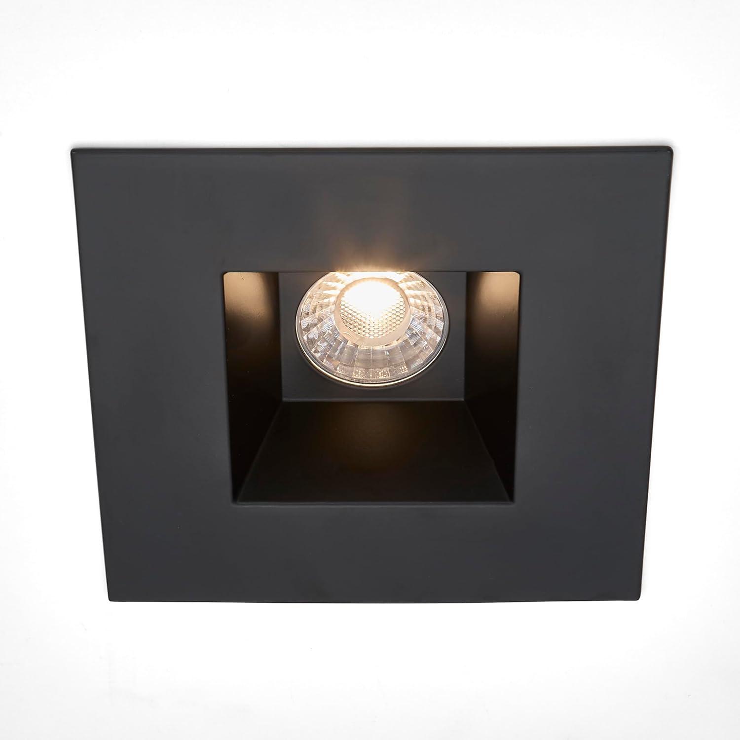 Maxxima 6” Ultra-Thin Recessed Anti-Glare LED Downlight Canless IC Rated 1200 Lumens 5 Color Temperature Select 2700K/3000K/3500K/4000K/5000K Dimmable Square Black Trim 90 CRI 5CCT Slim J-Box Included