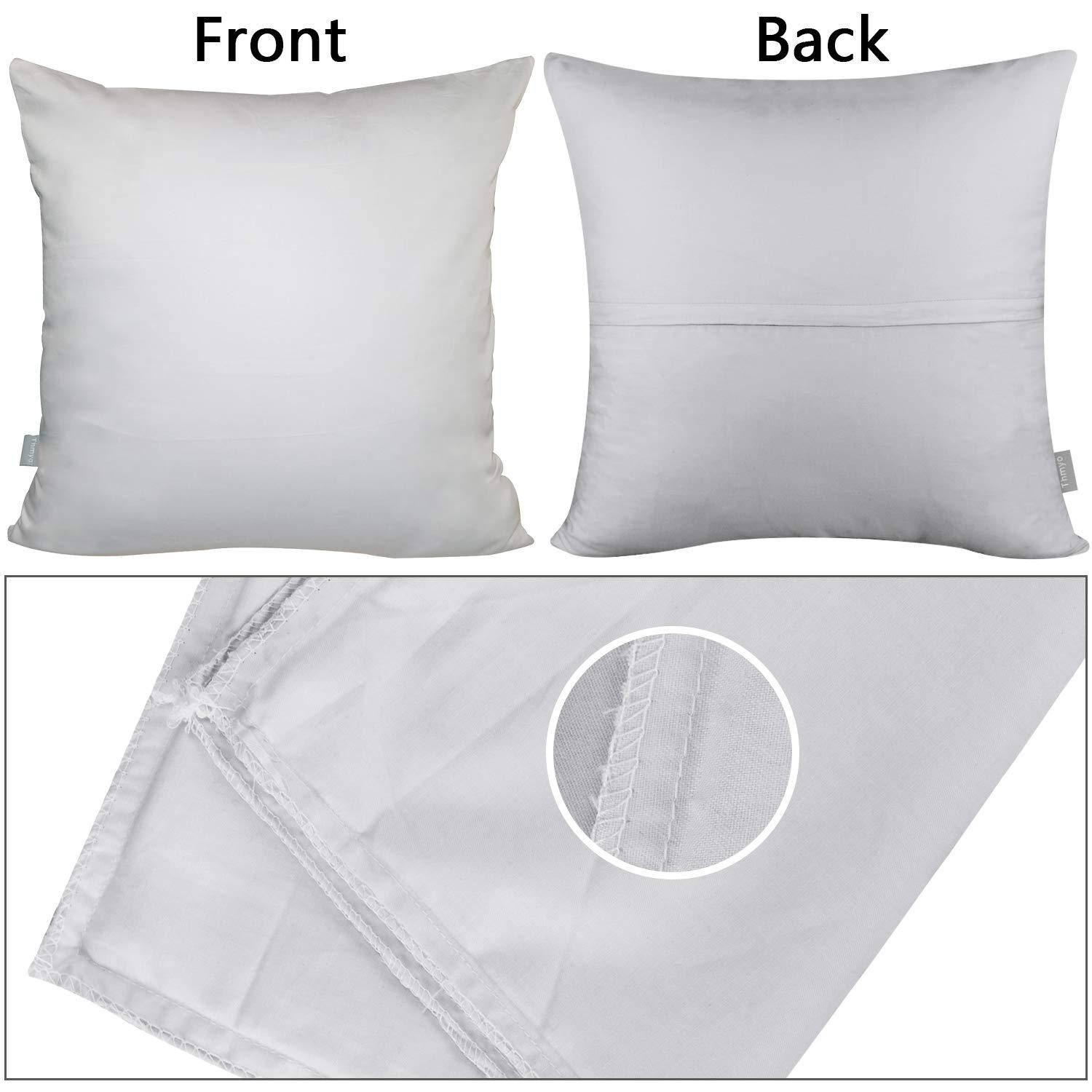 Thmyo 4-Pack 100% Cotton Comfortable Solid Decorative Throw Pillow Case, Square Cushion Cover Pillowcase Sublimation Blank Pillow Covers DIY Throw Pillowcase(18x18 inch/ 45x45cm,Light Silver Grey)