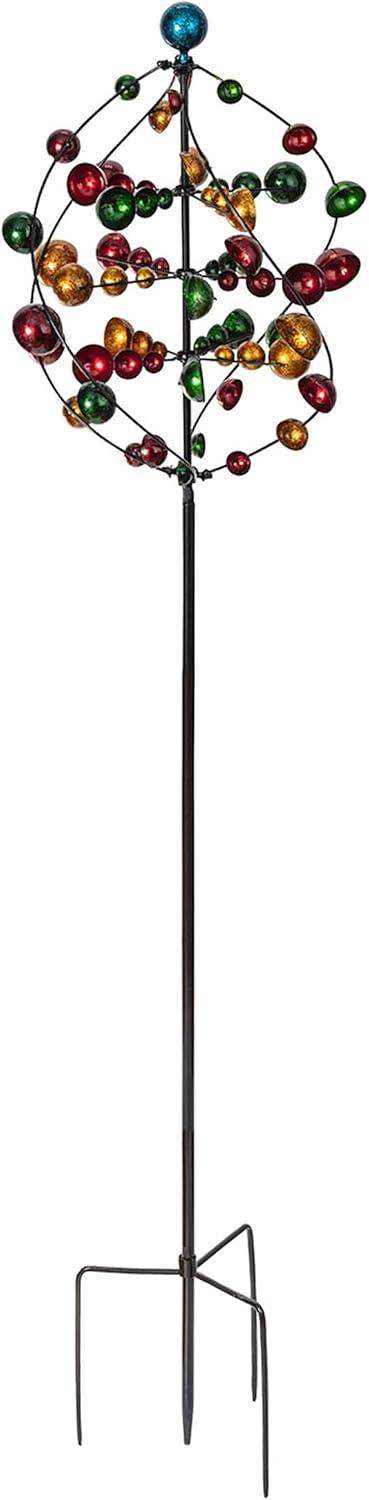 71" Iron Orbital Wind Spinner Garden Stake - Alpine Corporation: Freestanding, No Tools Assembly, Outdoor Decor