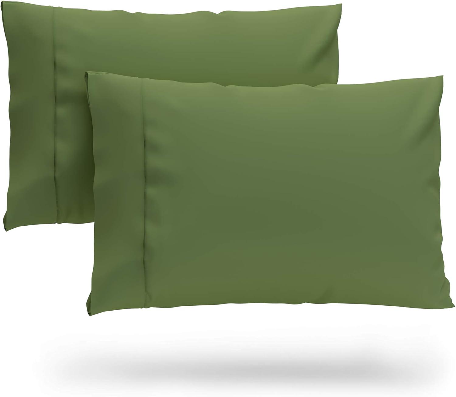 Cosy House Collection Luxury Rayon Derived from Bamboo Set of 2 Pillowcases - Sage Green, Standard